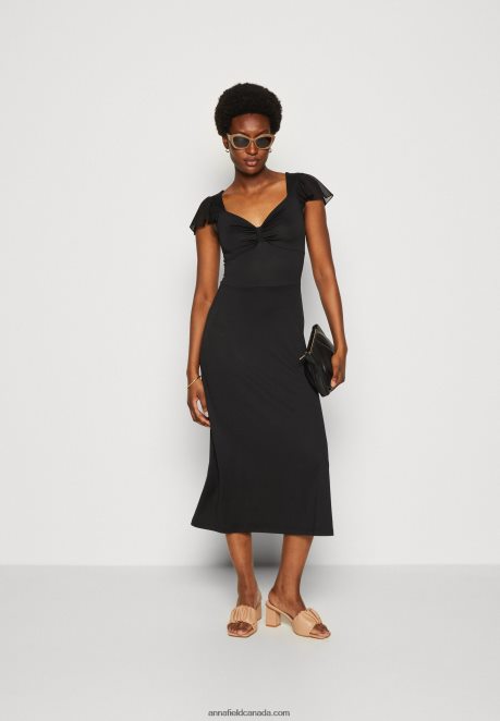 Anna Field Women Jersey Dress Black H42J4Z160