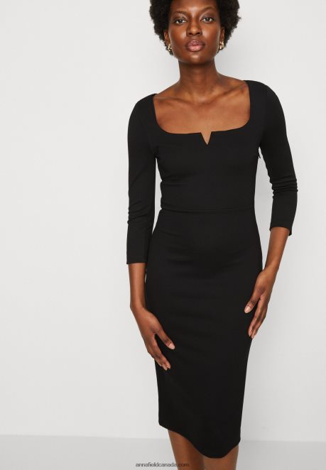 Anna Field Women Jersey Dress Black H42J4Z178