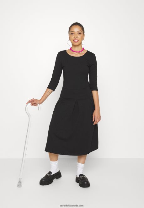 Anna Field Women Jersey Dress Black H42J4Z181