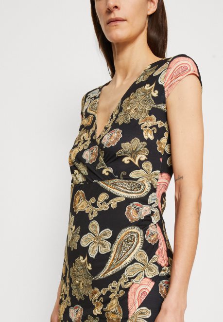 Anna Field Women Jersey Dress Black/Multi Coloured H42J4Z189