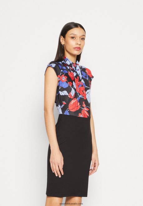 Anna Field Women Jersey Dress Black/Red/Blue H42J4Z184