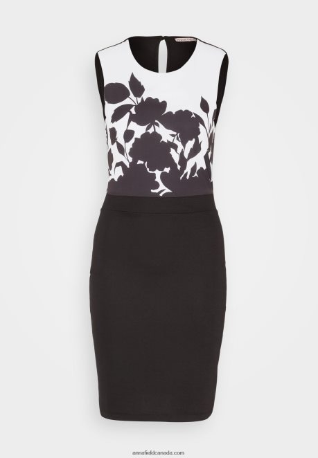 Anna Field Women Jersey Dress Black/White H42J4Z106
