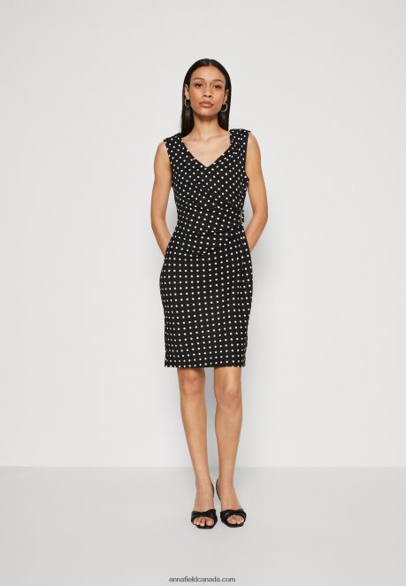 Anna Field Women Jersey Dress Black/White H42J4Z108