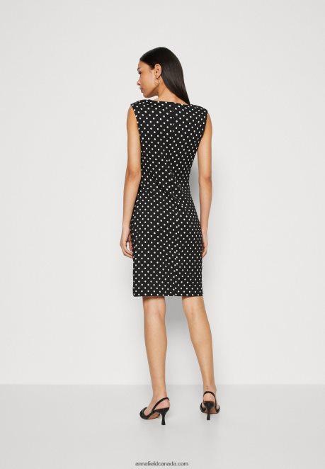 Anna Field Women Jersey Dress Black/White H42J4Z108