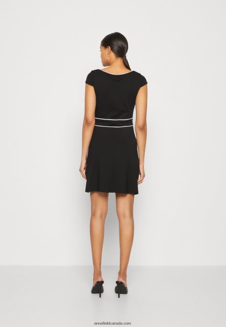 Anna Field Women Jersey Dress Black/White H42J4Z113
