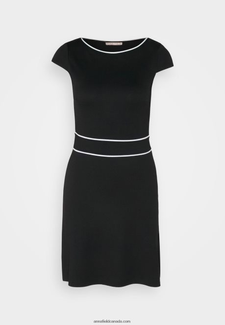 Anna Field Women Jersey Dress Black/White H42J4Z113