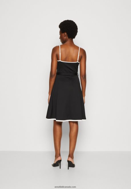Anna Field Women Jersey Dress Black/White H42J4Z115