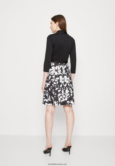 Anna Field Women Jersey Dress Black/White H42J4Z130