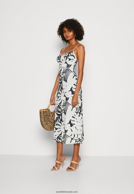 Anna Field Women Jersey Dress Black/White H42J4Z164