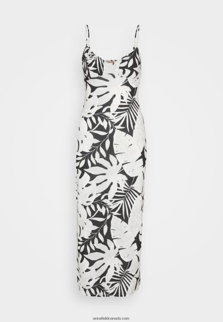 Anna Field Women Jersey Dress Black/White H42J4Z164