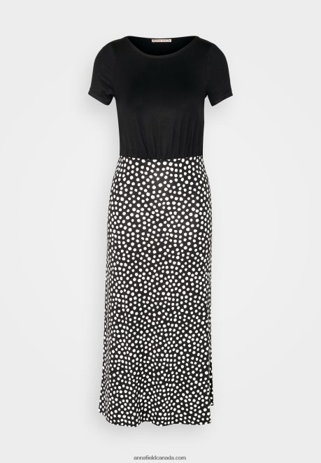 Anna Field Women Jersey Dress Black/White H42J4Z171