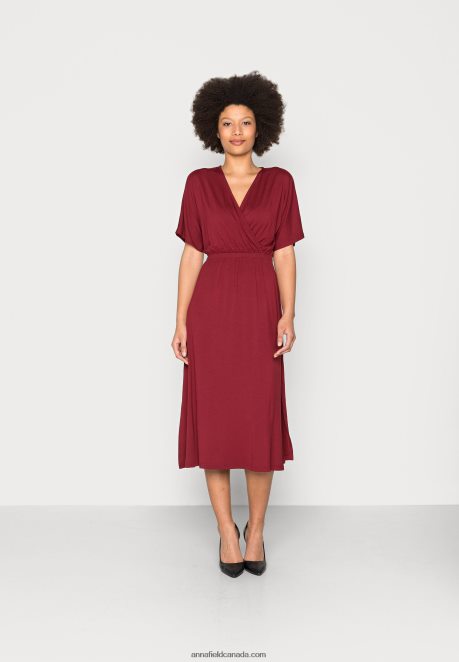 Anna Field Women Jersey Dress Bordeaux H42J4Z118