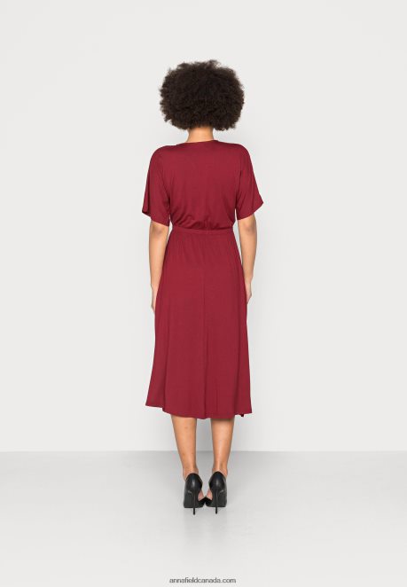 Anna Field Women Jersey Dress Bordeaux H42J4Z118