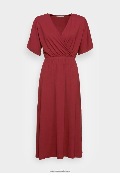 Anna Field Women Jersey Dress Bordeaux H42J4Z118