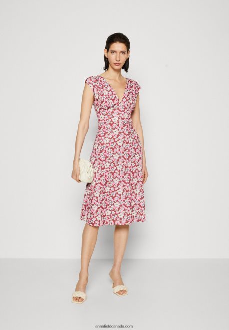 Anna Field Women Jersey Dress Brown/Beige/Pink H42J4Z123