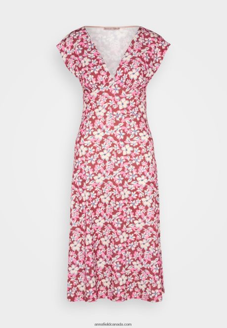 Anna Field Women Jersey Dress Brown/Beige/Pink H42J4Z123