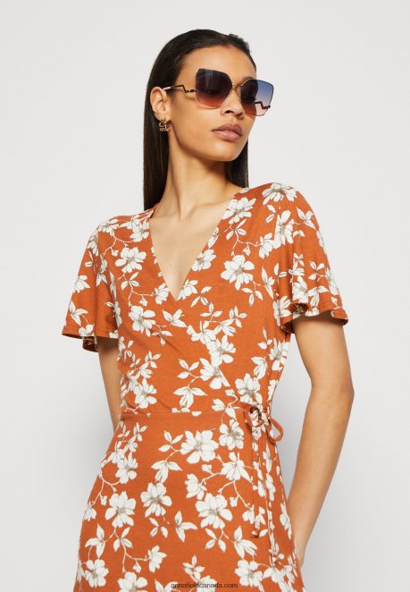 Anna Field Women Jersey Dress Brown/White H42J4Z185