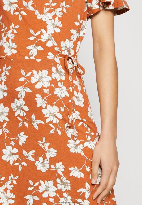 Anna Field Women Jersey Dress Brown/White H42J4Z185