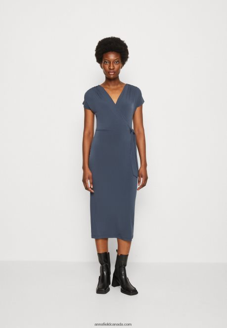 Anna Field Women Jersey Dress Dark Blue H42J4Z139
