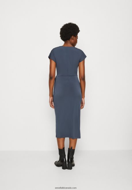 Anna Field Women Jersey Dress Dark Blue H42J4Z139