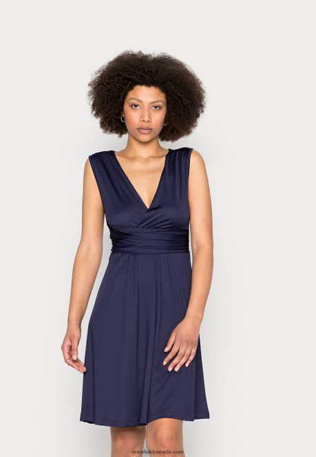 Anna Field Women Jersey Dress Dark Blue H42J4Z154