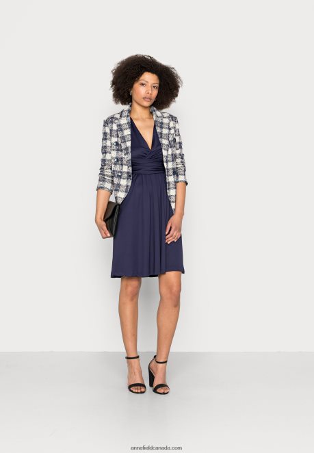 Anna Field Women Jersey Dress Dark Blue H42J4Z154