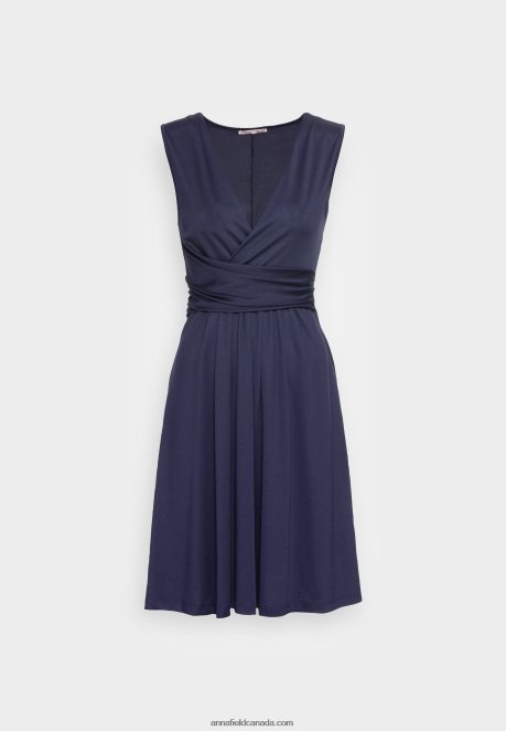 Anna Field Women Jersey Dress Dark Blue H42J4Z154