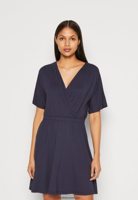 Anna Field Women Jersey Dress Dark Blue H42J4Z168