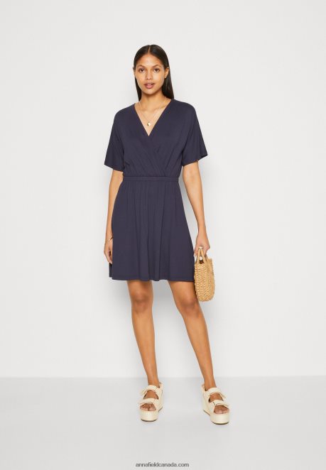 Anna Field Women Jersey Dress Dark Blue H42J4Z168