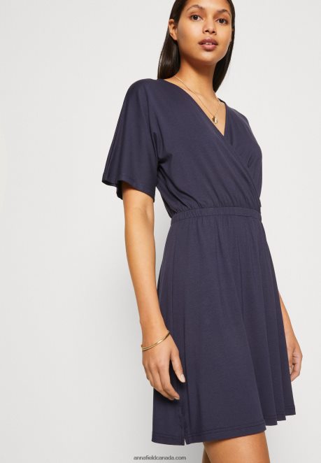 Anna Field Women Jersey Dress Dark Blue H42J4Z168