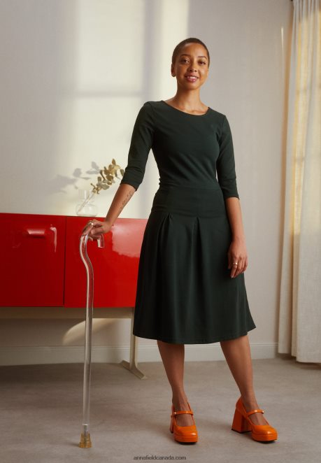 Anna Field Women Jersey Dress Dark Green H42J4Z190