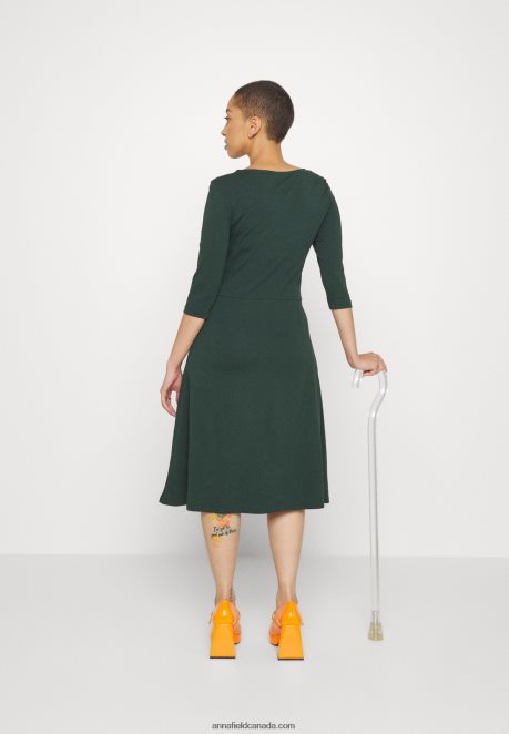Anna Field Women Jersey Dress Dark Green H42J4Z190