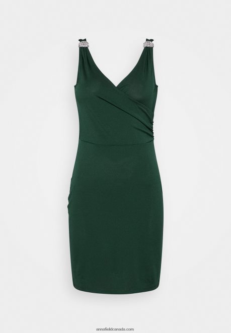 Anna Field Women Jersey Dress Dark Green H42J4Z39