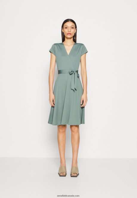 Anna Field Women Jersey Dress Green H42J4Z112