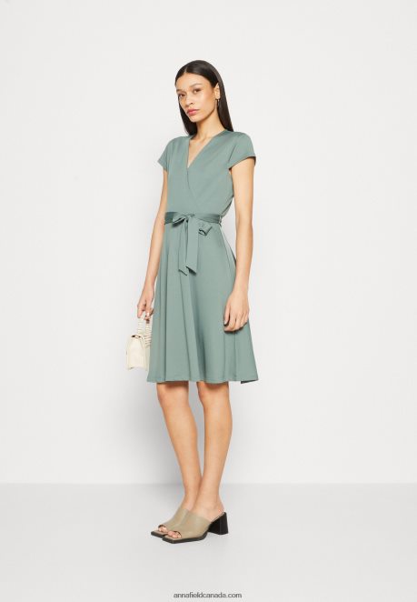 Anna Field Women Jersey Dress Green H42J4Z112
