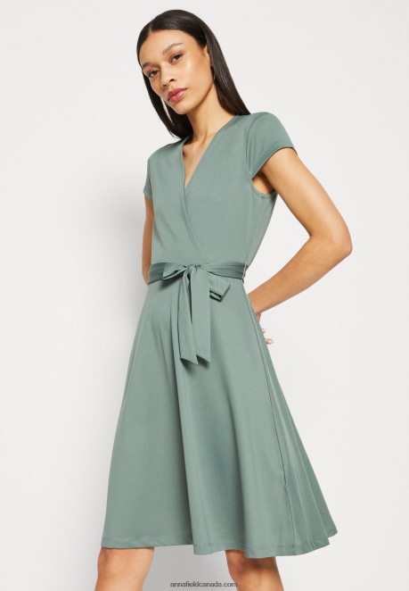 Anna Field Women Jersey Dress Green H42J4Z112