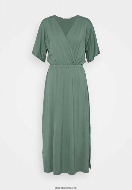 Anna Field Women Jersey Dress Green H42J4Z121