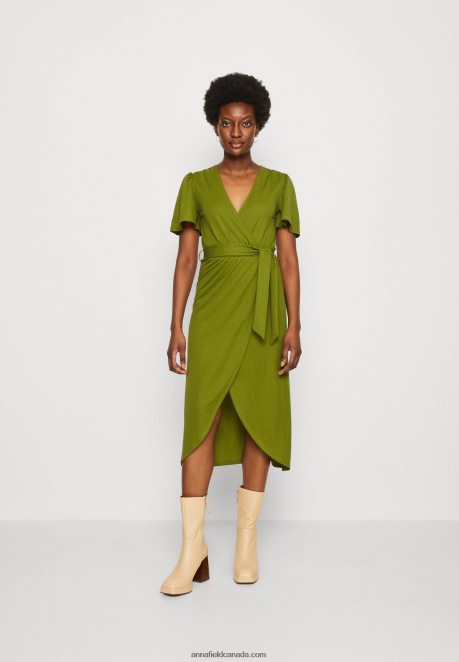 Anna Field Women Jersey Dress Green H42J4Z138