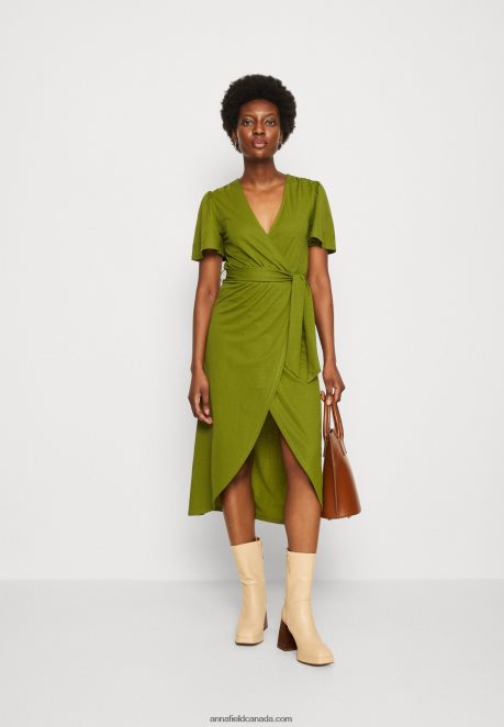 Anna Field Women Jersey Dress Green H42J4Z138