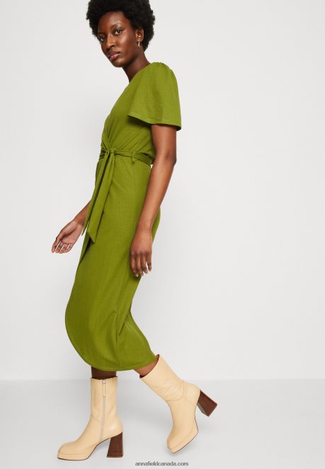 Anna Field Women Jersey Dress Green H42J4Z138