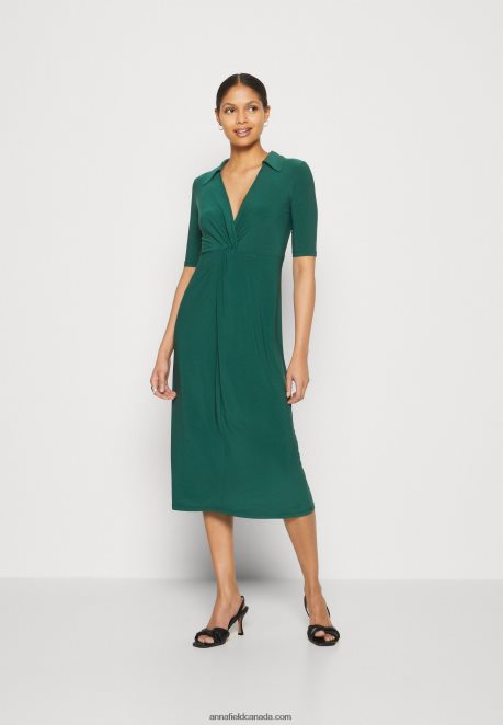 Anna Field Women Jersey Dress Green H42J4Z150