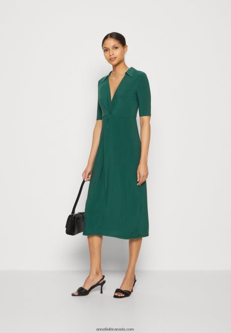 Anna Field Women Jersey Dress Green H42J4Z150