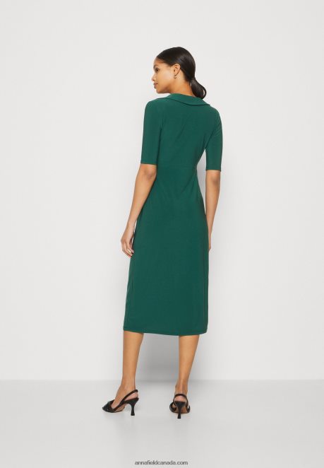 Anna Field Women Jersey Dress Green H42J4Z150