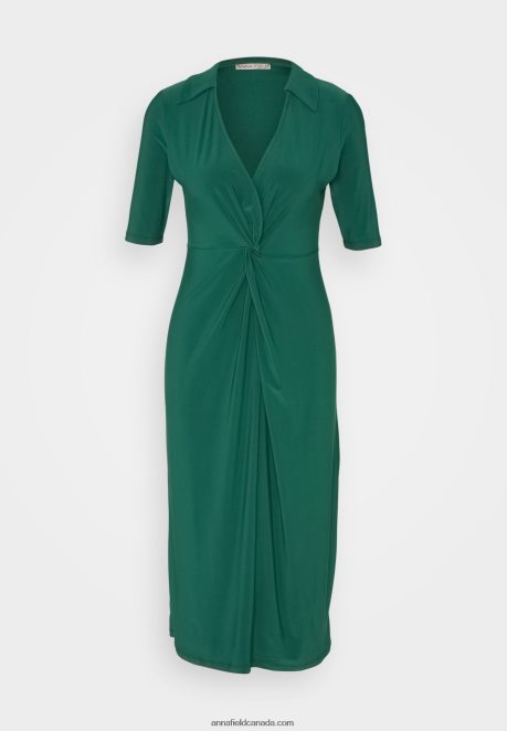 Anna Field Women Jersey Dress Green H42J4Z150