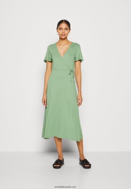 Anna Field Women Jersey Dress Green H42J4Z151