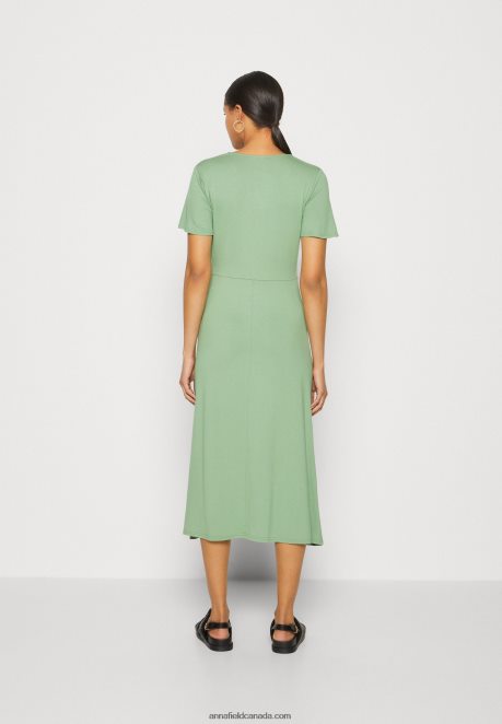 Anna Field Women Jersey Dress Green H42J4Z151