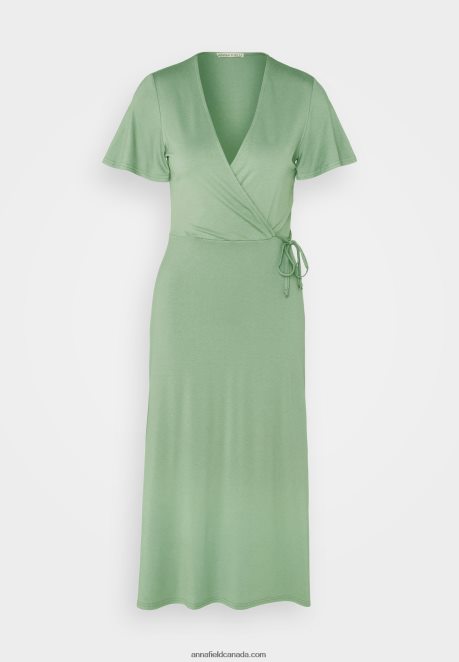 Anna Field Women Jersey Dress Green H42J4Z151