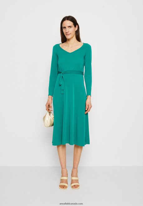 Anna Field Women Jersey Dress Green H42J4Z180