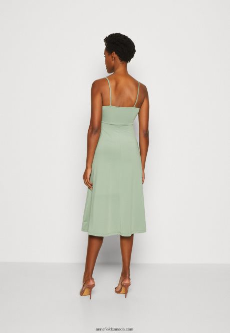 Anna Field Women Jersey Dress Green H42J4Z42