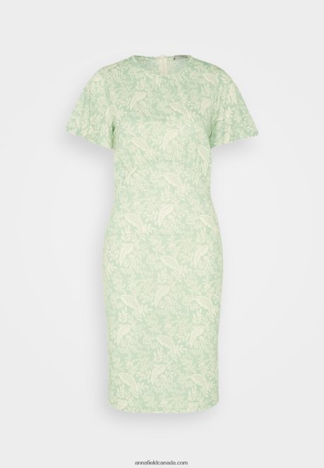 Anna Field Women Jersey Dress Green/Light Green H42J4Z149